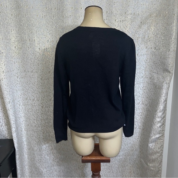 Ann Taylor Loft Outlet Black PEARL DOTS SWEATER TOP,  MP - Picture 2 of 4